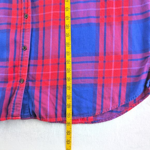 Old Navy The Boyfried Shirt Women's XXL Dopamine Primary Plaid Button Down - Picture 5 of 6